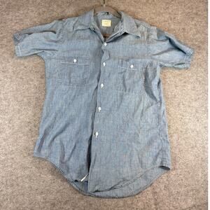 Vintage 70s Big Mac Button Up Muscle Shirt Mens Medium Selvedge Denim Cotton